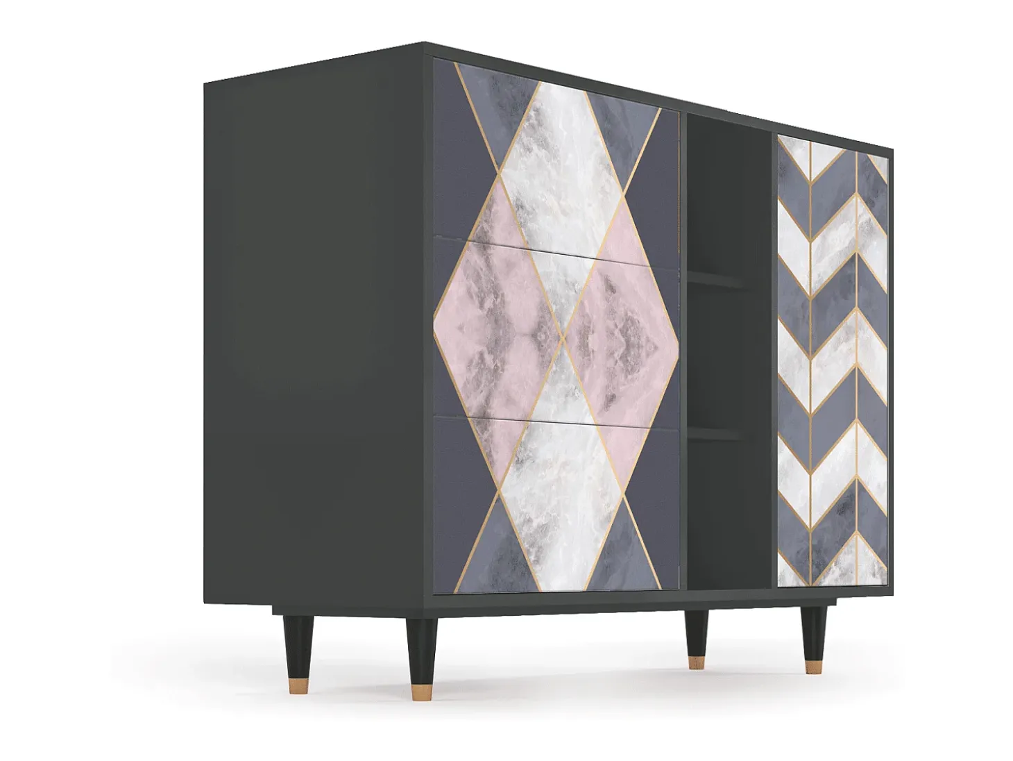 Aparador - 125x98x48 cm - BS2 - Ideal Harmony, Antracita