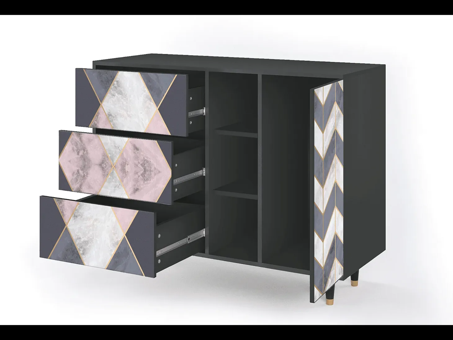 Aparador - 125x98x48 cm - BS2 - Ideal Harmony, Antracita