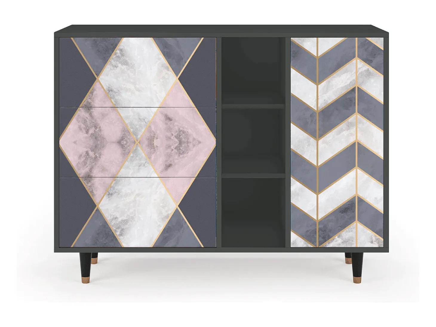 Aparador - 125x98x48 cm - BS2 - Ideal Harmony, Antracita