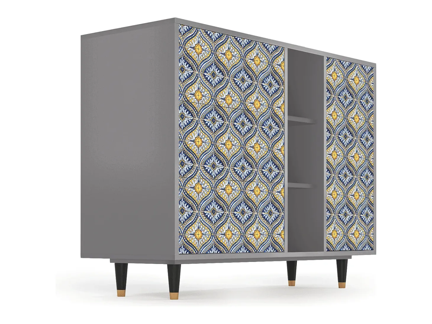 Aparador - 125x98x48 cm - BS2 - Illusory Pattern, Gris