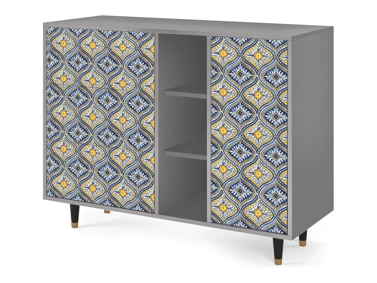 Aparador - 125x98x48 cm - BS2 - Illusory Pattern, Gris