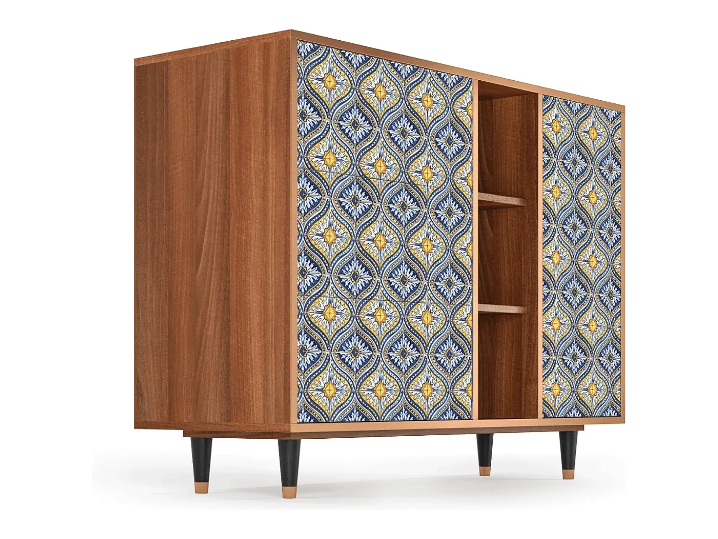 Aparador - 125x98x48 cm - BS2 - Illusory Pattern, Nogal
