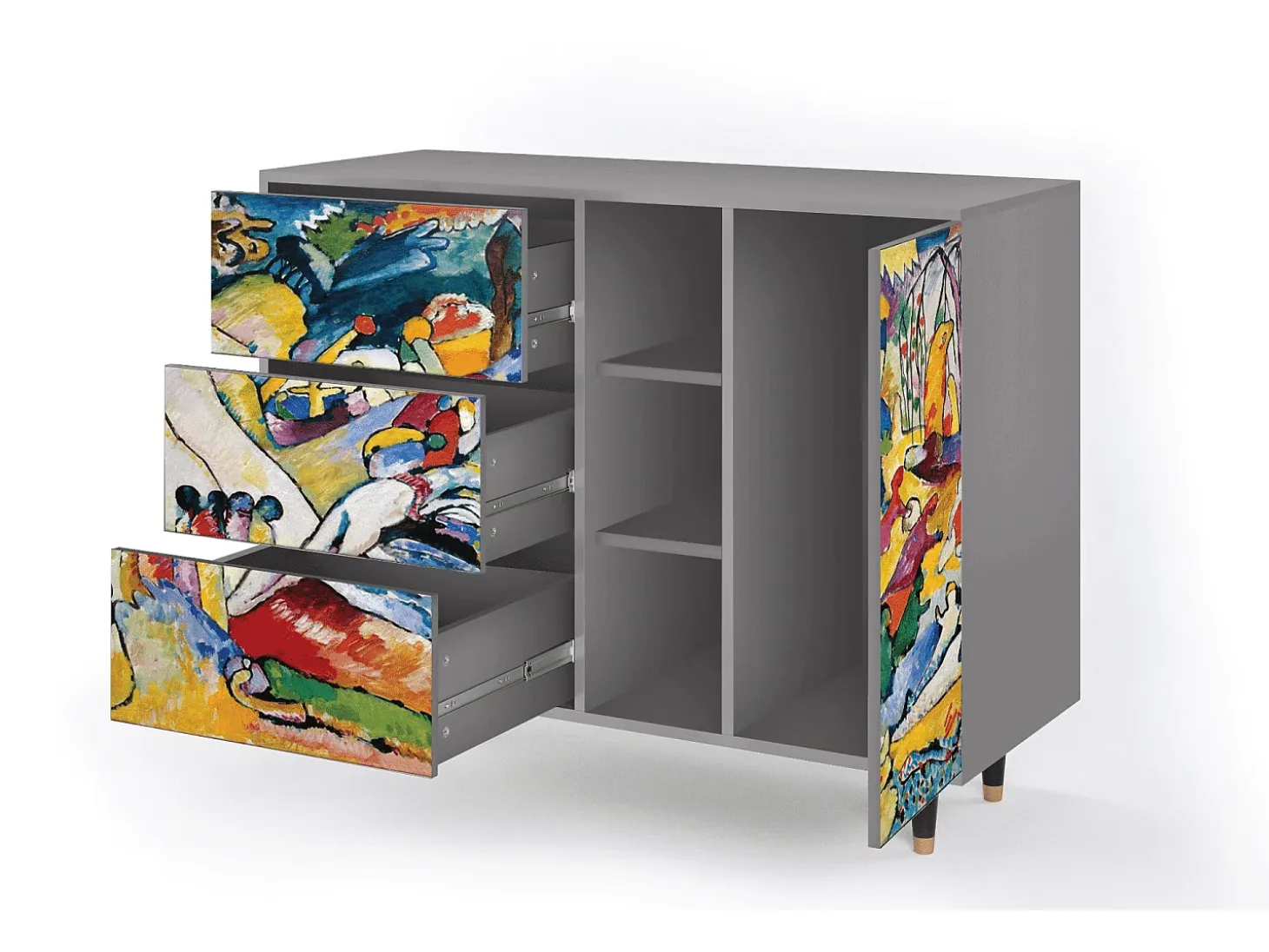 Aparador - 125x98x48 cm - BS2 - Improvisation 26 , Gris