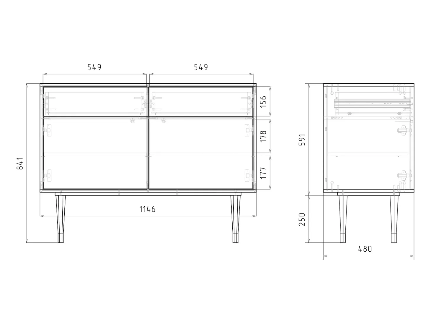 Aparador - 115x85x48 cm - BS4 - Indian Spices, Antracita