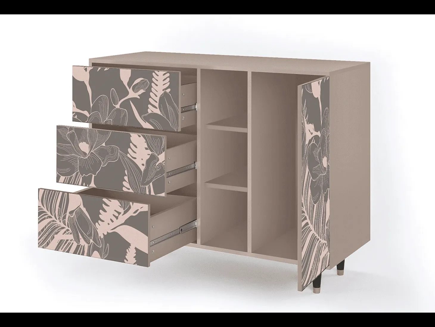 Aparador - 125x98x48 cm - BS2 - Issabelline Flower, Latte