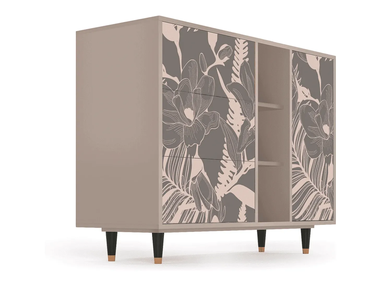Aparador - 125x98x48 cm - BS2 - Issabelline Flower, Latte