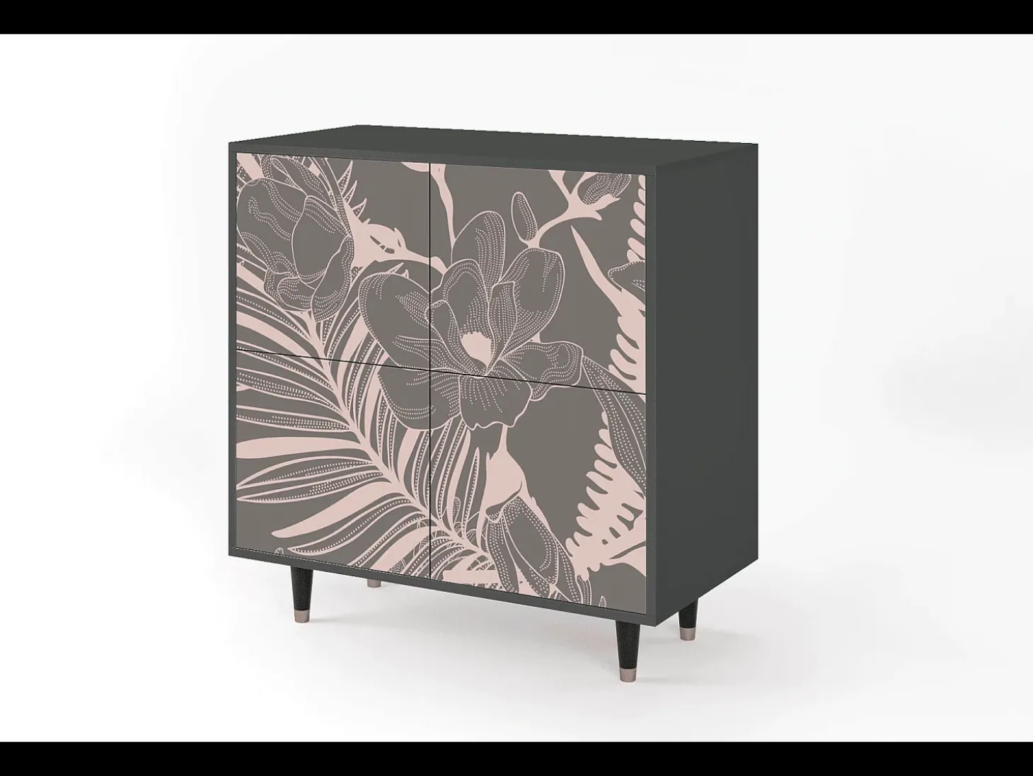 Aparador - 94x96x48 cm - BS3 - Issabelline Flower, Antracita