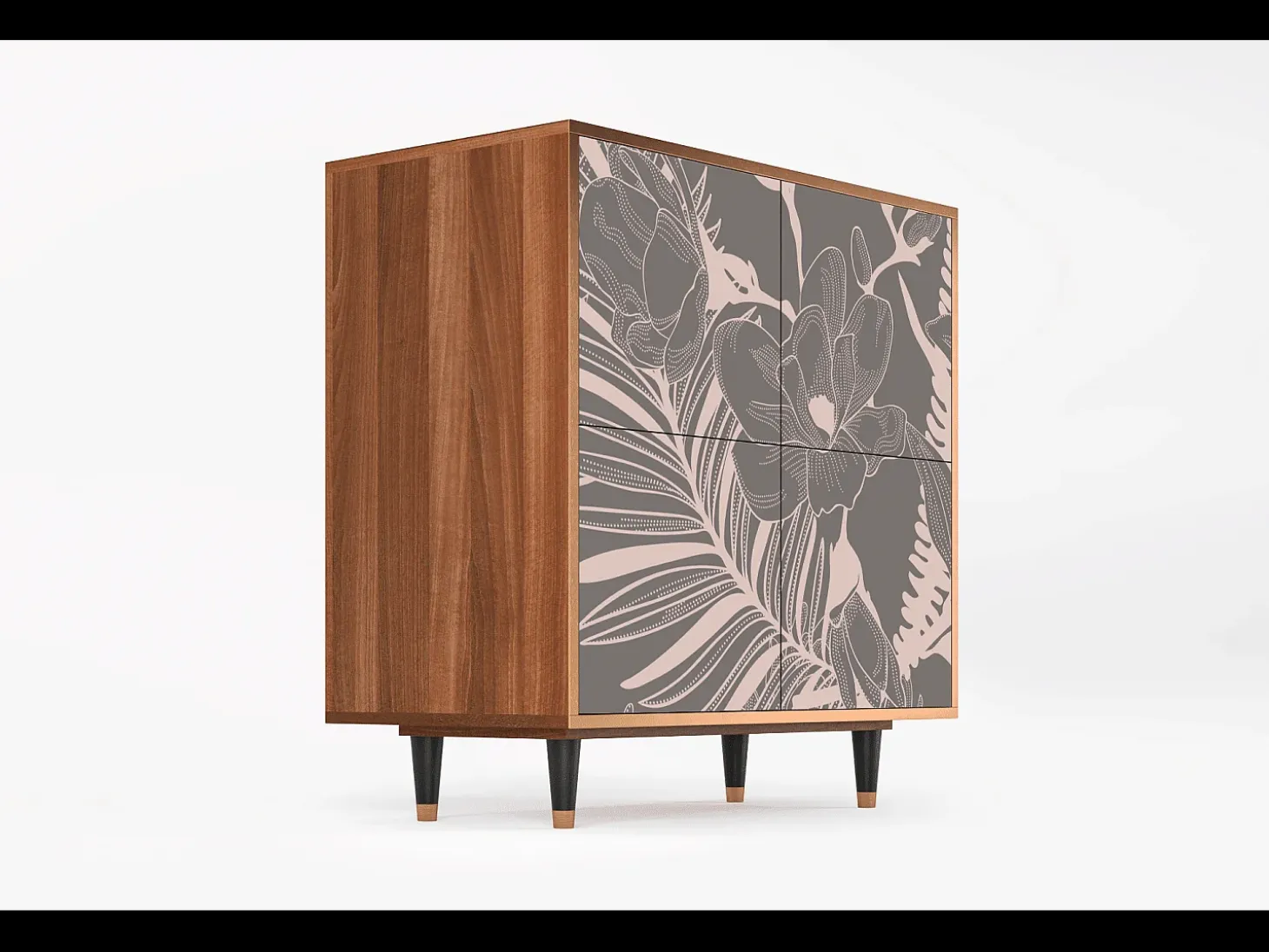 Aparador - 94x96x48 cm - BS3 - Issabelline Flower, Nogal
