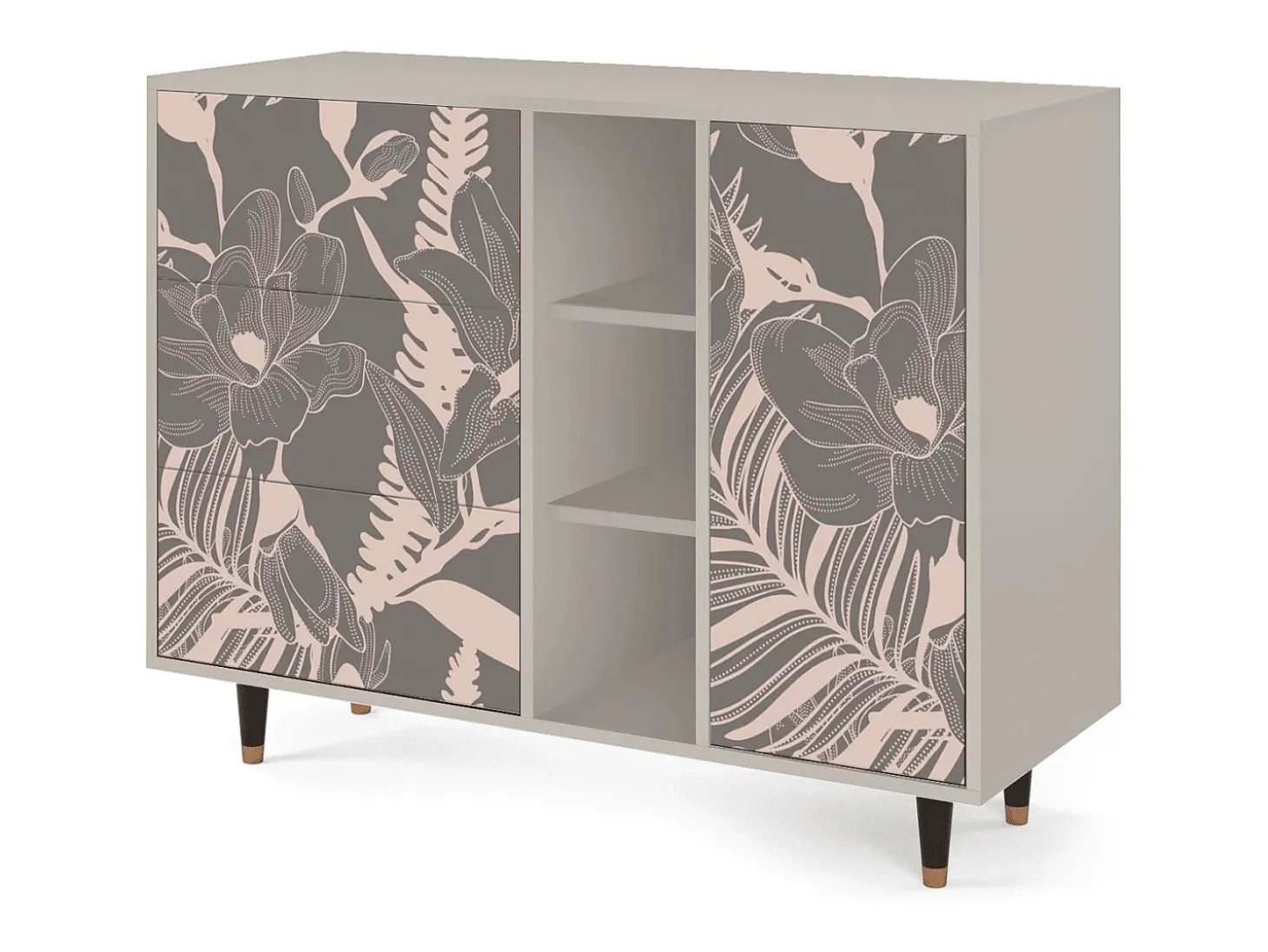 Aparador - 125x98x48 cm - BS2 - Issabelline Flower, Arena
