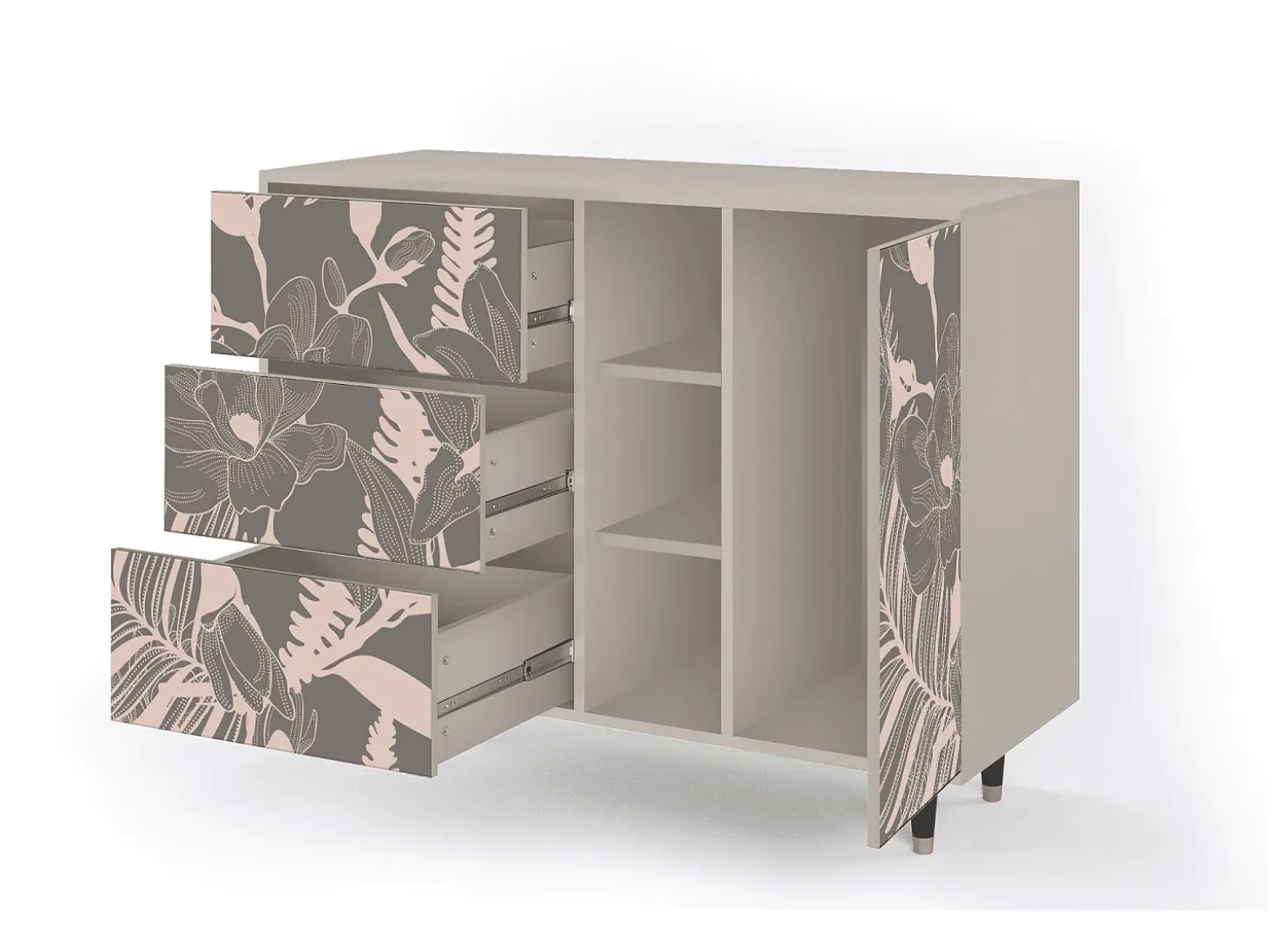 Aparador - 125x98x48 cm - BS2 - Issabelline Flower, Arena