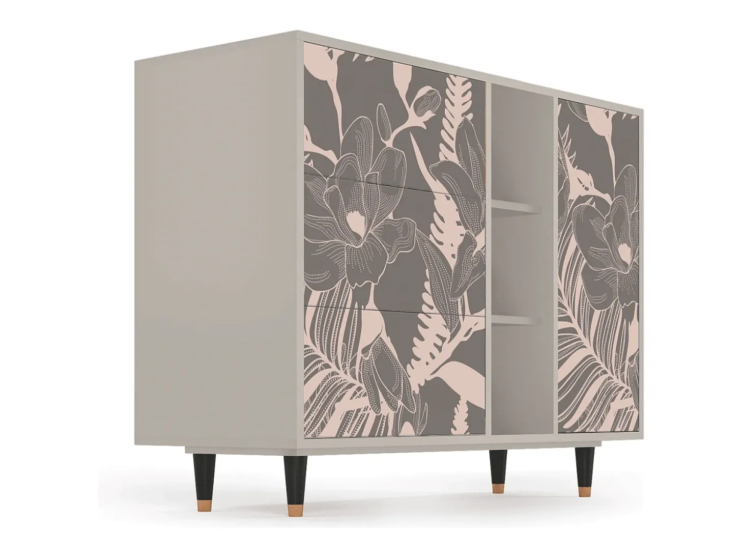 Aparador - 125x98x48 cm - BS2 - Issabelline Flower, Arena