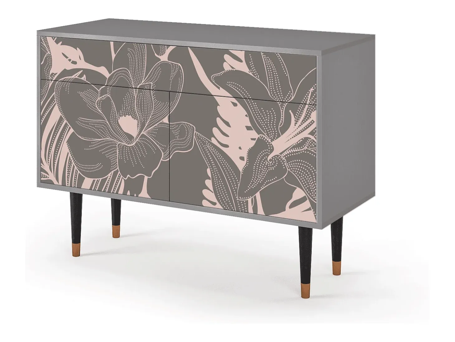 Aparador - 115x85x48 cm - BS4 - Issabelline Flower, Gris