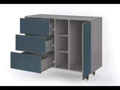 Aparador - 125x98x48 cm - BS2 - Knitted Pattern, Gris