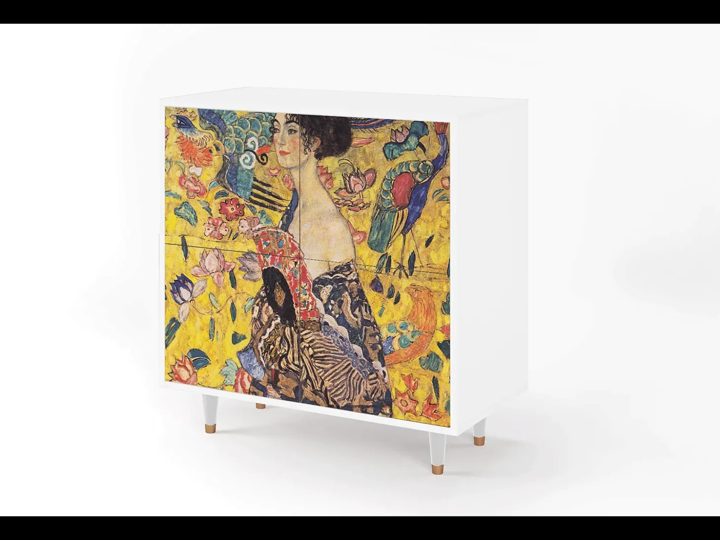 Aparador - 94x96x48 cm - BS3 - Lady with Fan by Klimt, Blanco