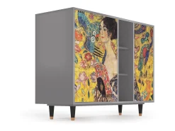 Aparador - 125x98x48 cm - BS2 - Lady with Fan by Klimt, Gris