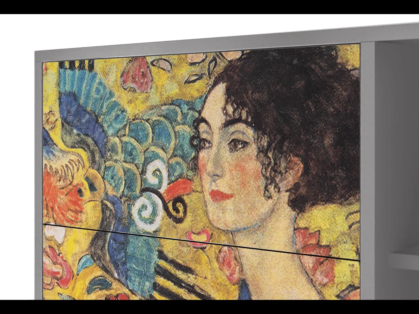Aparador - 125x98x48 cm - BS2 - Lady with Fan by Klimt, Gris