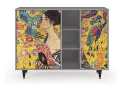 Aparador - 125x98x48 cm - BS2 - Lady with Fan by Klimt, Gris