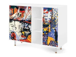 Aparador - 125x98x48 cm - BS2 - Le Séchage des voiles , Blanco