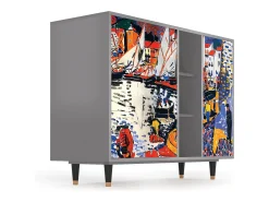 Aparador - 125x98x48 cm - BS2 - Le Séchage des voiles , Gris