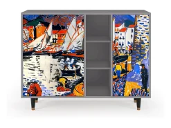 Aparador - 125x98x48 cm - BS2 - Le Séchage des voiles , Gris