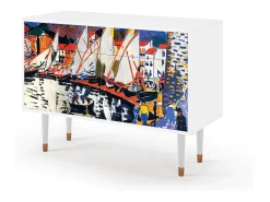 Aparador - 115x85x48 cm - BS4 - Le Séchage des voiles , Blanco