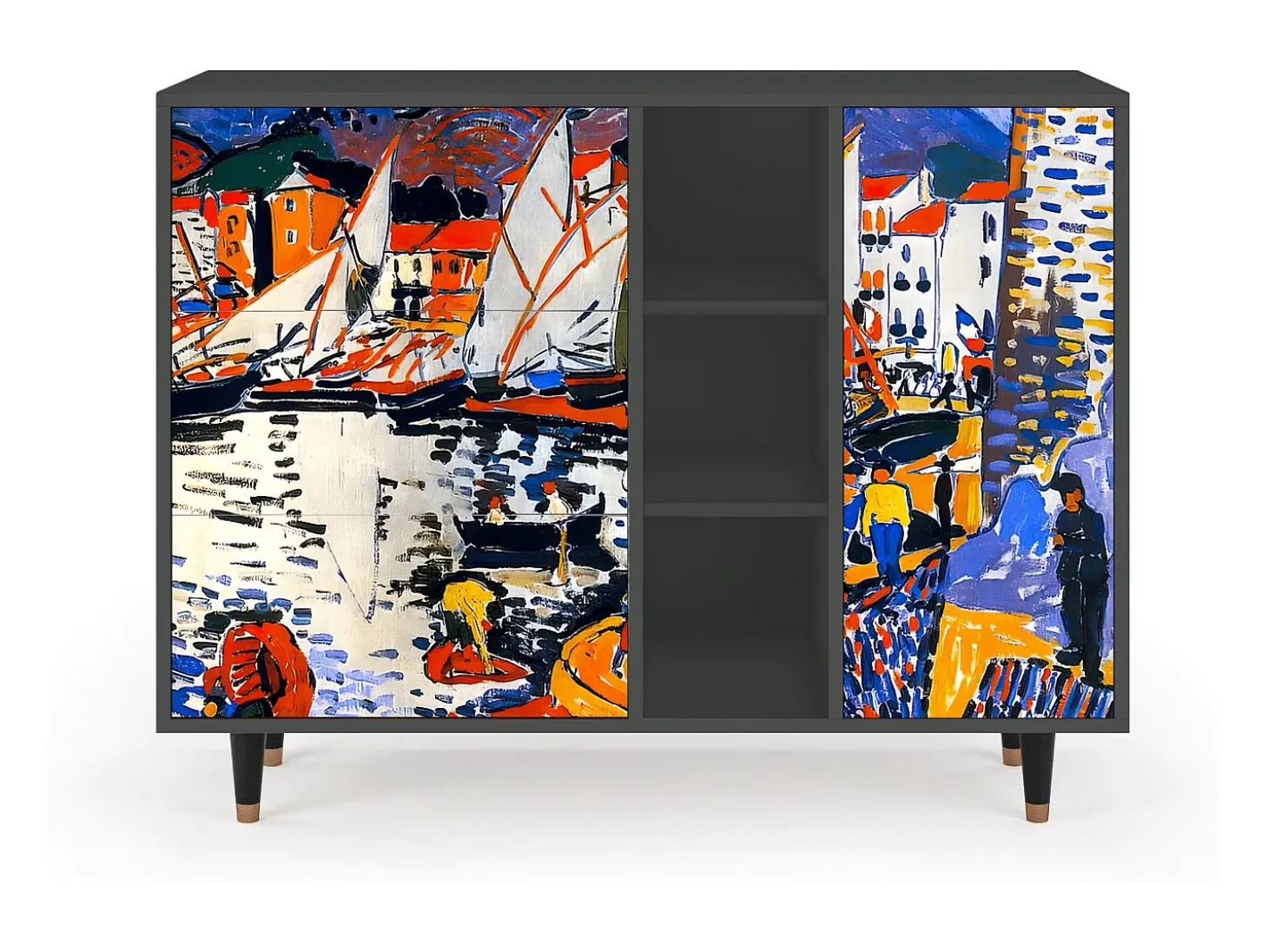 Aparador - 125x98x48 cm - BS2 - Le Séchage des voiles , Antracita