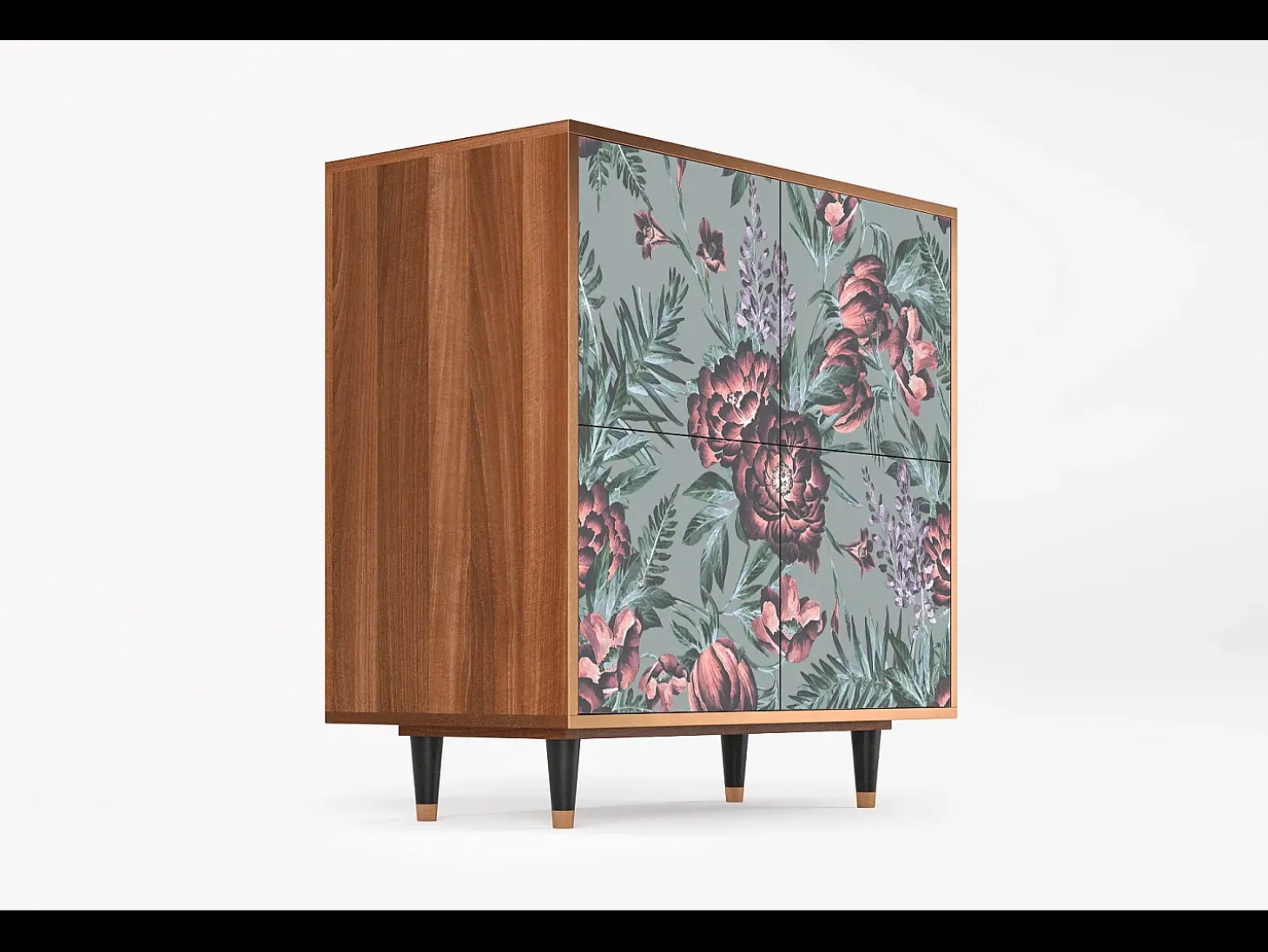 Aparador - 94x96x48 cm - BS3 - Light Peonies, Nogal