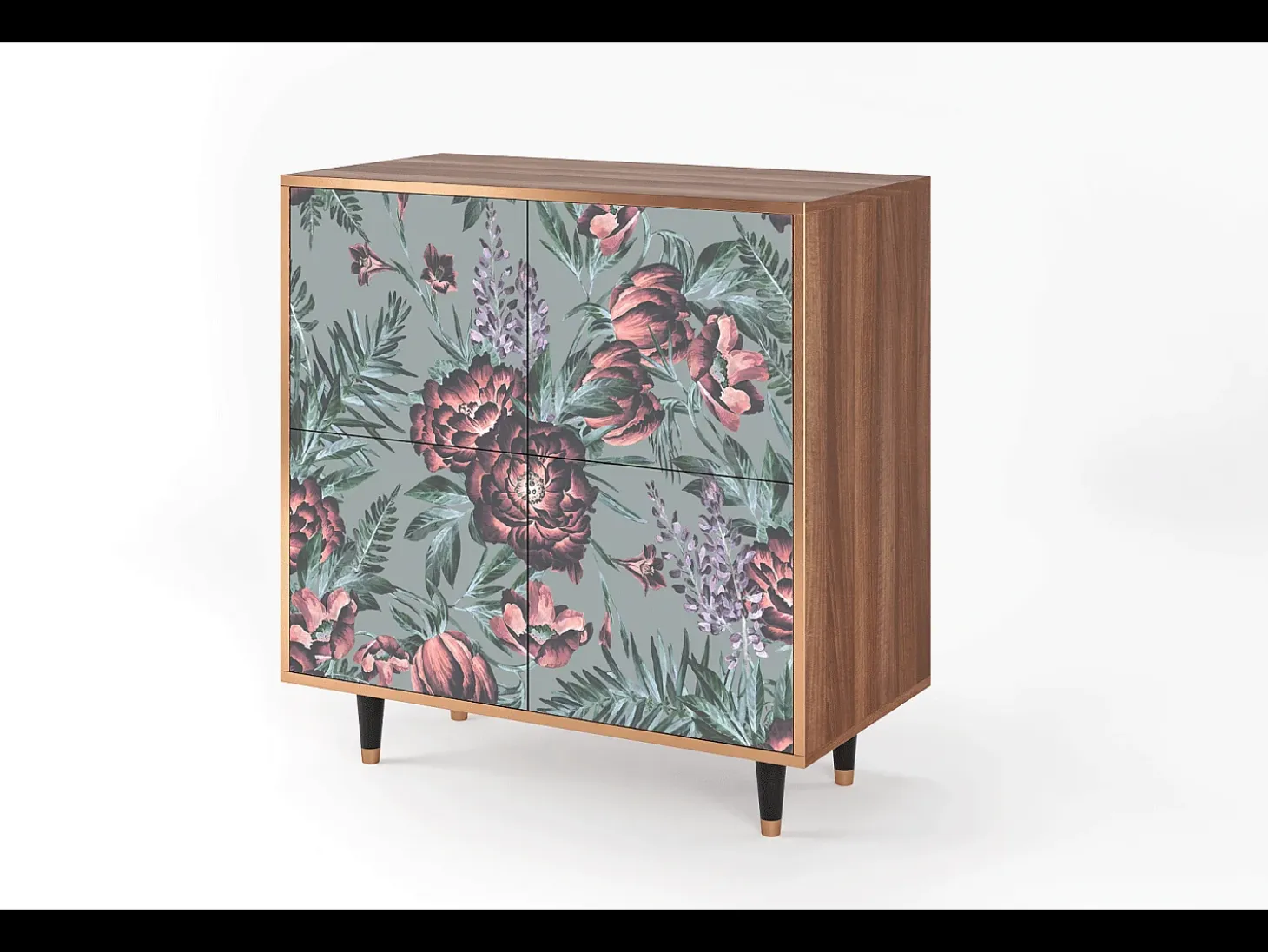 Aparador - 94x96x48 cm - BS3 - Light Peonies, Nogal