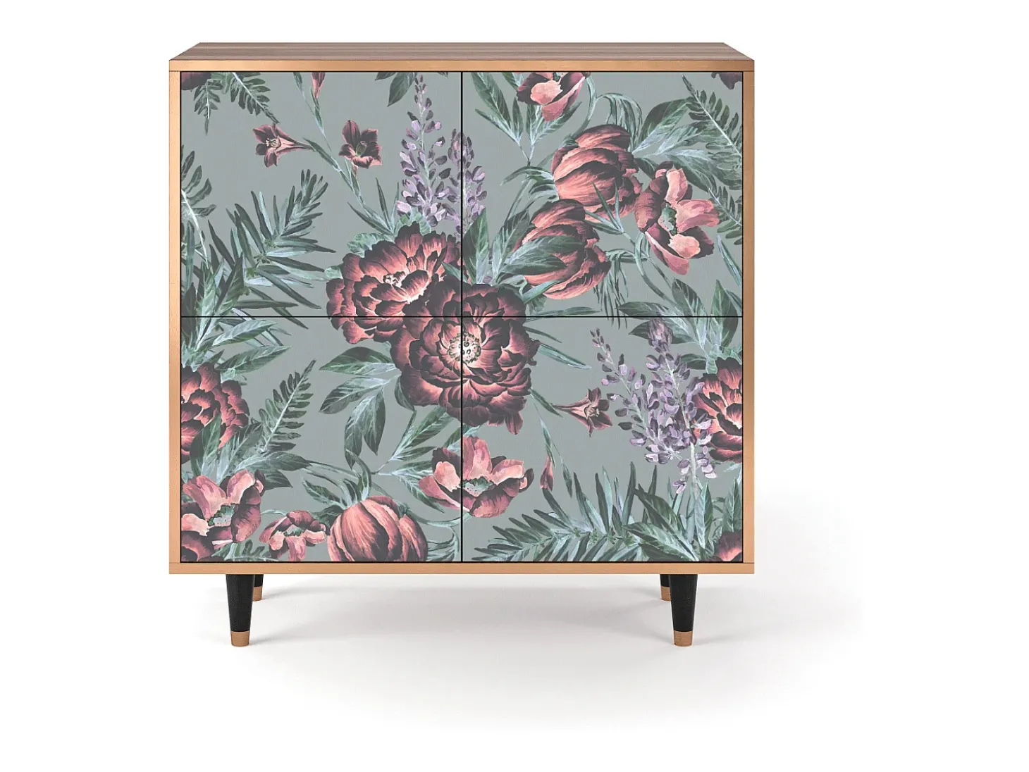 Aparador - 94x96x48 cm - BS3 - Light Peonies, Nogal