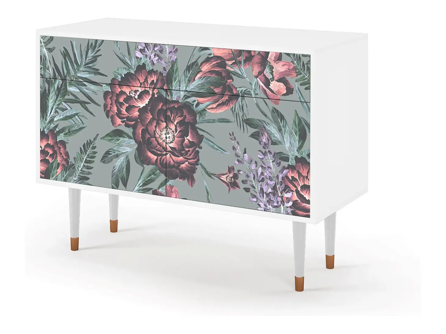 Aparador - 115x85x48 cm - BS4 - Light Peonies, Blanco