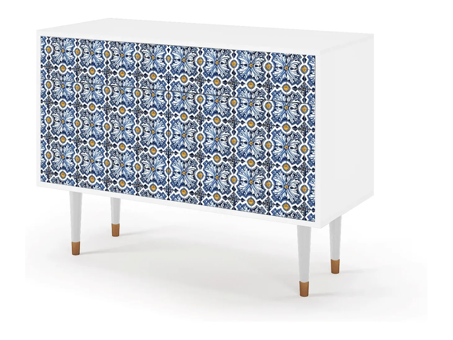 Aparador - 115x85x48 cm - BS4 - Lovely Cornflowers, Blanco