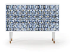 Aparador - 115x85x48 cm - BS4 - Lovely Cornflowers, Blanco