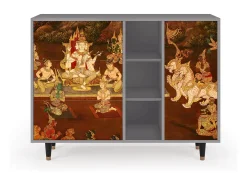 Aparador - 125x98x48 cm - BS2 - Malyavan, Gris