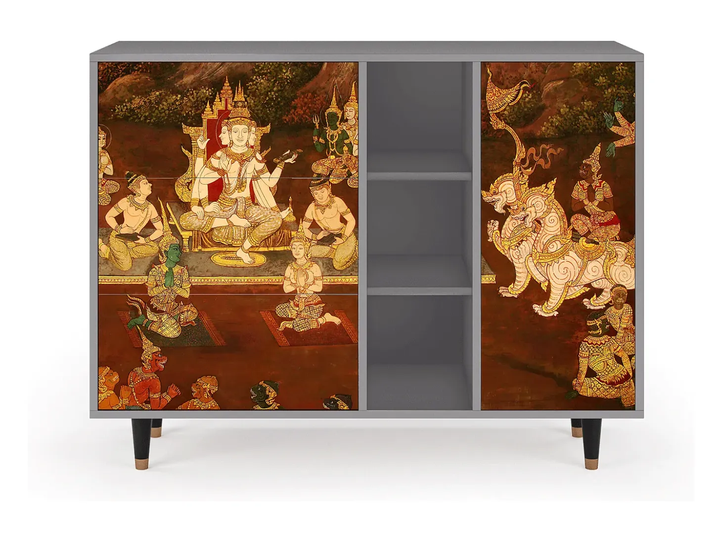 Aparador - 125x98x48 cm - BS2 - Malyavan, Gris