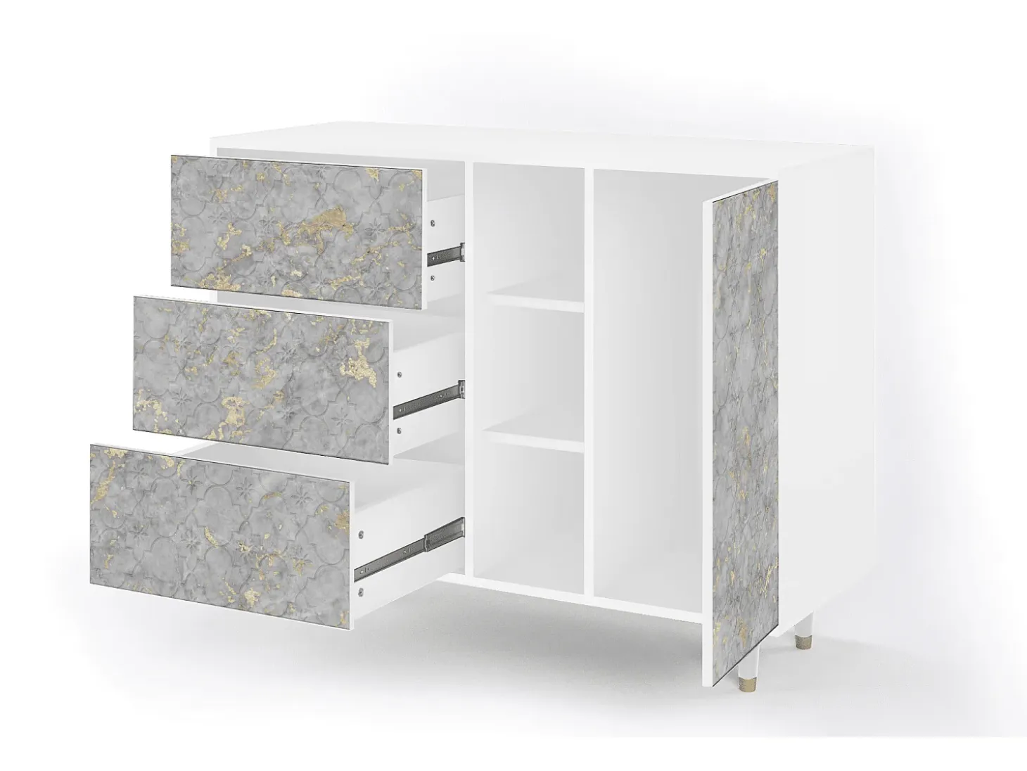Aparador - 125x98x48 cm - BS2 - Mariana Trench, Blanco