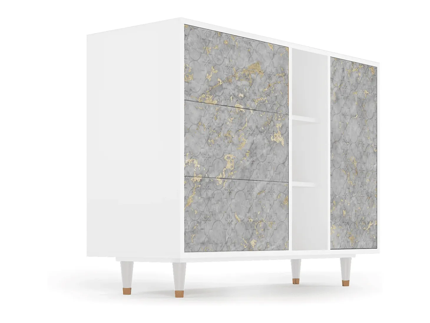Aparador - 125x98x48 cm - BS2 - Mariana Trench, Blanco