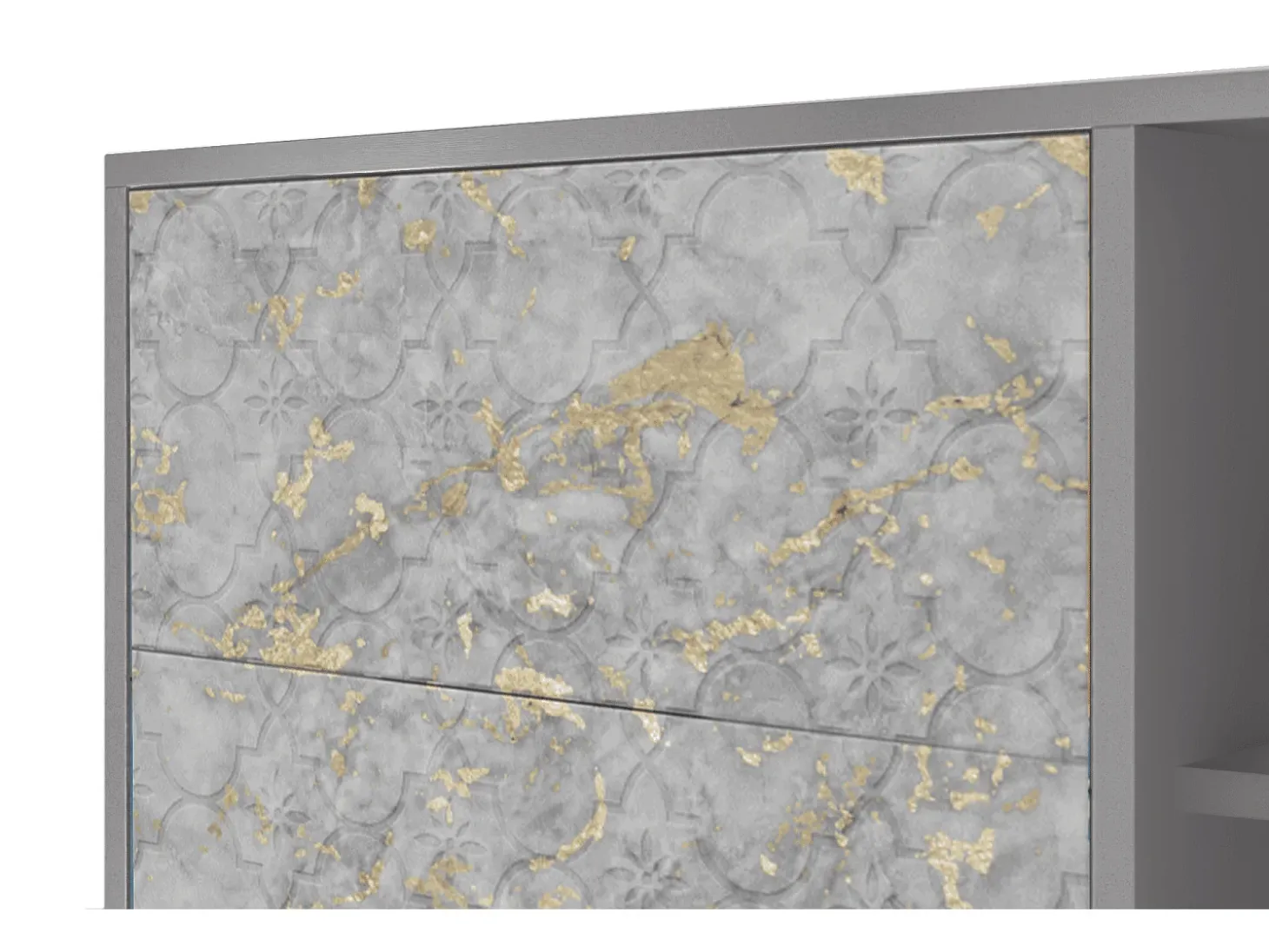Aparador - 125x98x48 cm - BS2 - Mariana Trench, Gris
