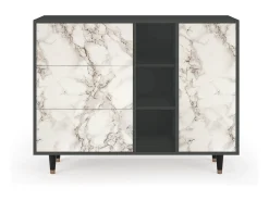 Aparador - 125x98x48 cm - BS2 - Milk Marble, Antracita