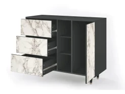 Aparador - 125x98x48 cm - BS2 - Milk Marble, Antracita