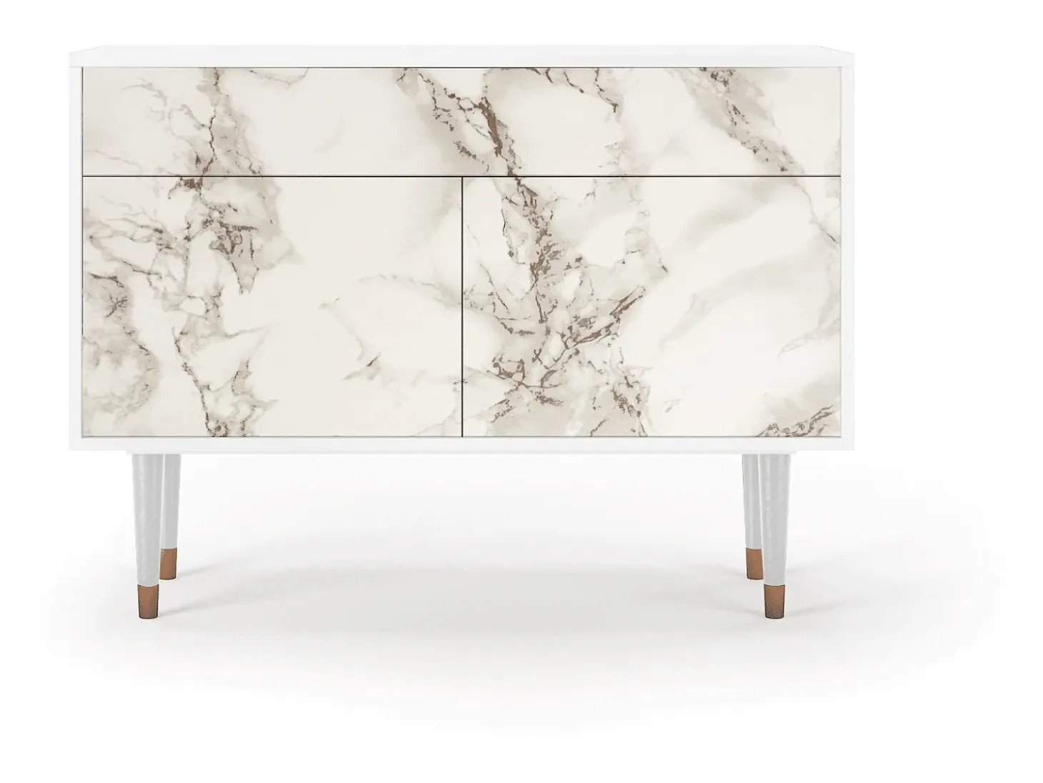 Aparador - 115x85x48 cm - BS4 - Milk Marble, Blanco