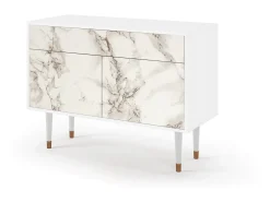 Aparador - 115x85x48 cm - BS4 - Milk Marble, Blanco