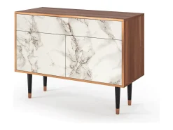 Aparador - 115x85x48 cm - BS4 - Milk Marble, Nogal