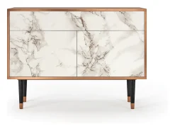 Aparador - 115x85x48 cm - BS4 - Milk Marble, Nogal
