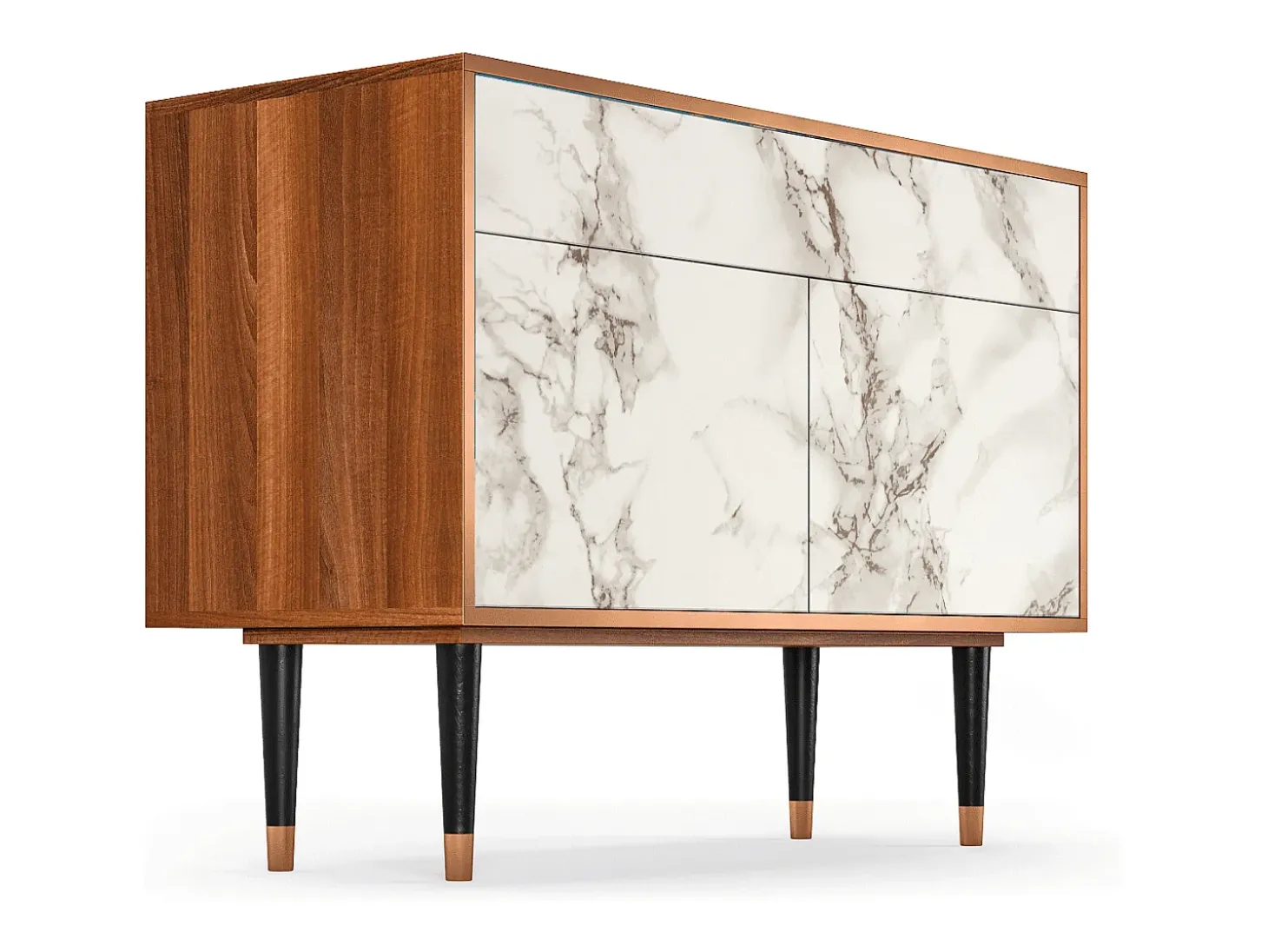 Aparador - 115x85x48 cm - BS4 - Milk Marble, Nogal