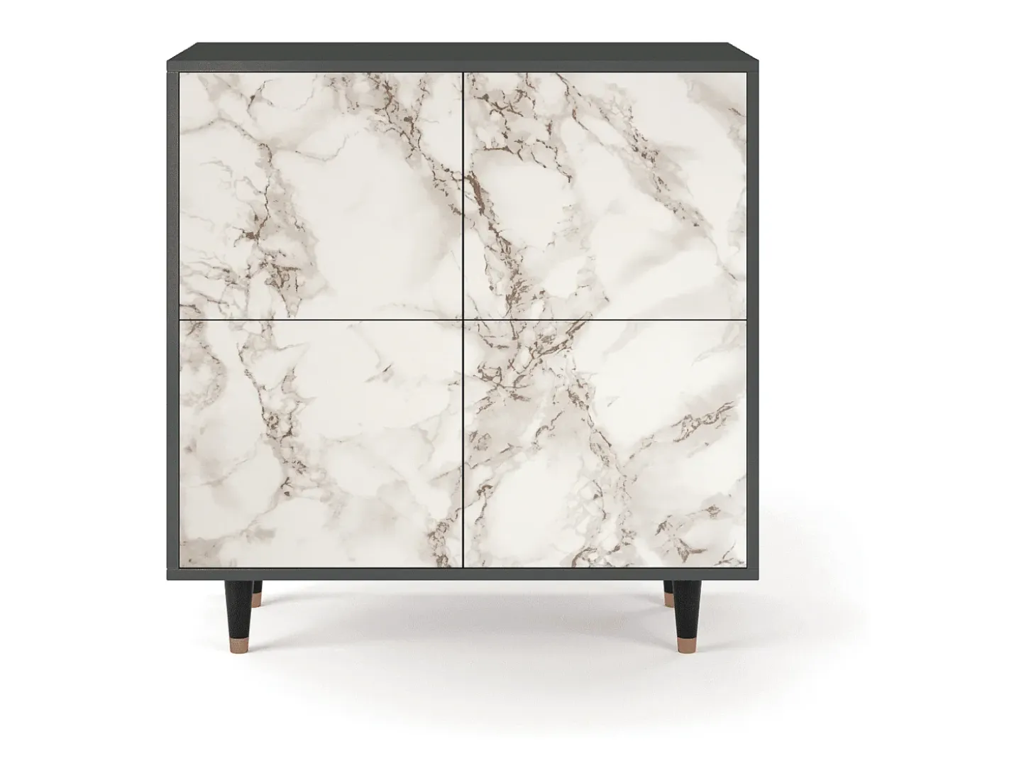 Aparador - 94x96x48 cm - BS3 - Milk Marble, Antracita