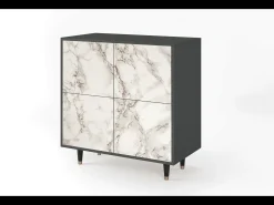 Aparador - 94x96x48 cm - BS3 - Milk Marble, Antracita