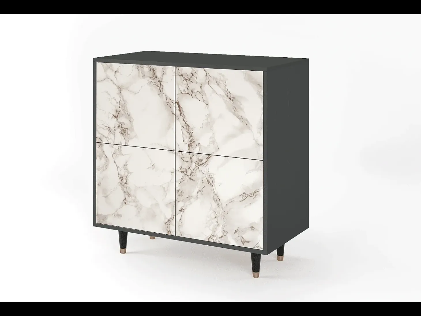 Aparador - 94x96x48 cm - BS3 - Milk Marble, Antracita