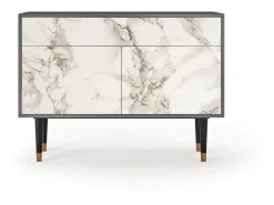 Aparador - 115x85x48 cm - BS4 - Milk Marble, Antracita