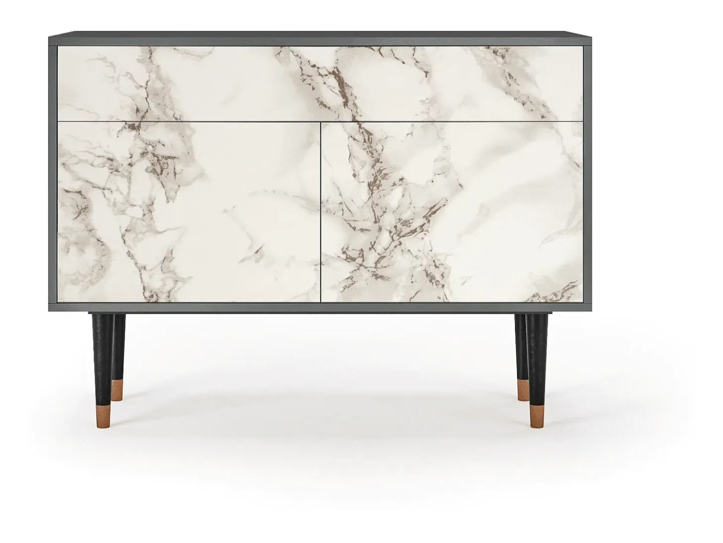 Aparador - 115x85x48 cm - BS4 - Milk Marble, Antracita