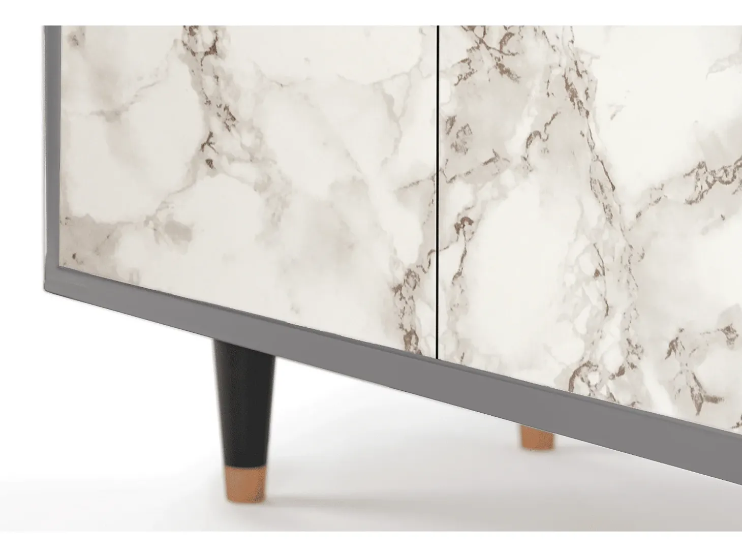 Aparador - 94x96x48 cm - BS3 - Milk Marble, Gris